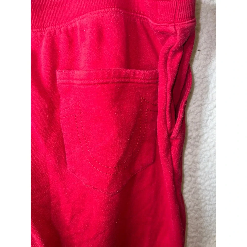 True Religion Mens Red Horseshoe Logo Jogger Sweatpants XL XL/TG Fleece Pants